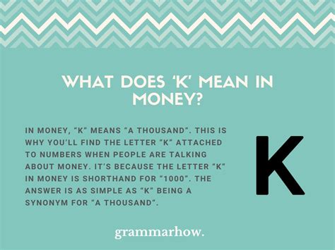 k meaning in english.